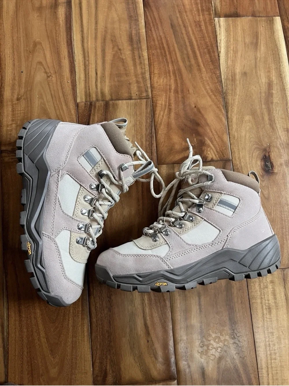 J.Crew Nordic Hiker Boots Women Pink Beige Leather Winter Outdoor 9 M14